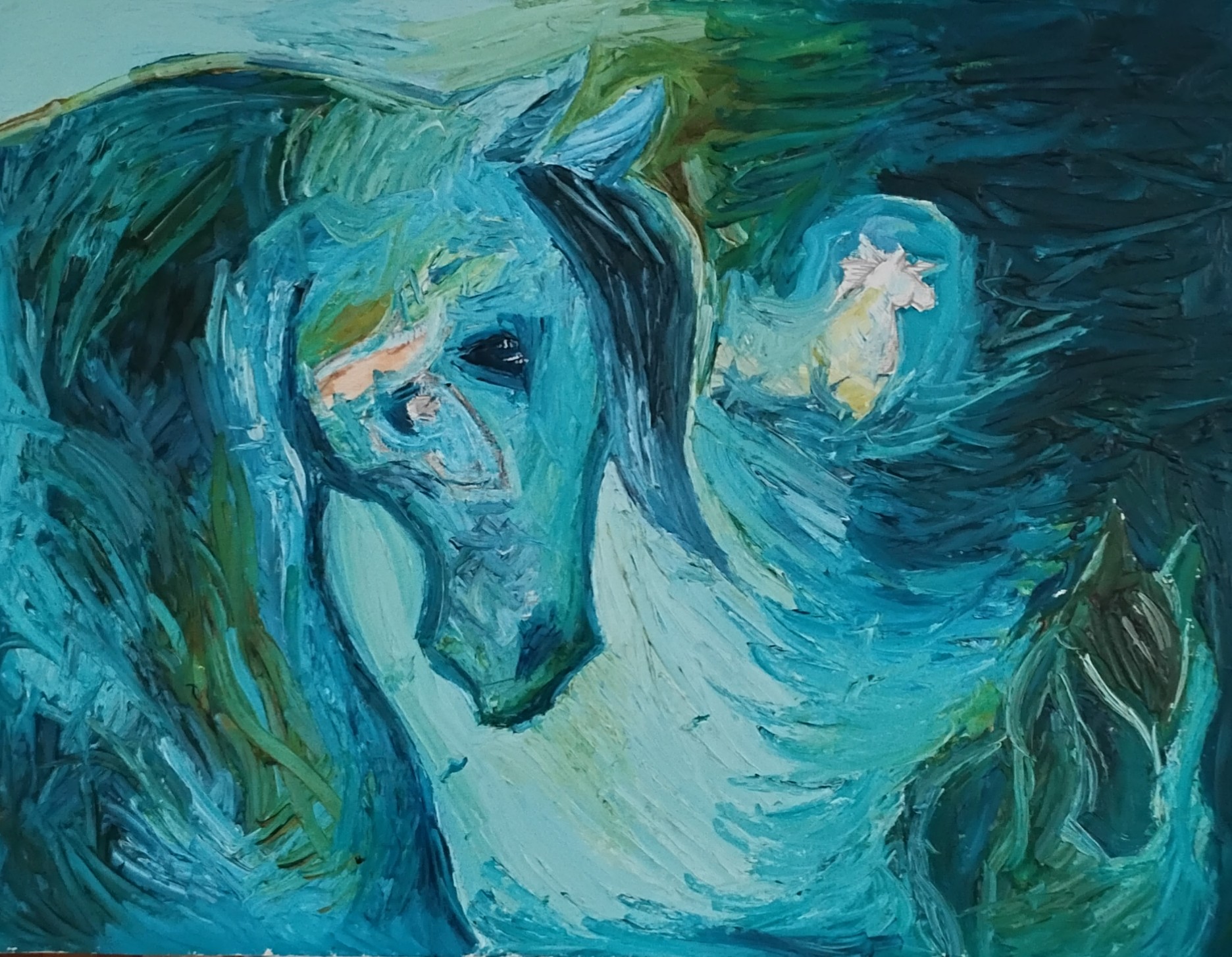 Blue horses painting Blue horses painting